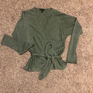 J. Crew Forest Green Wrap Top
